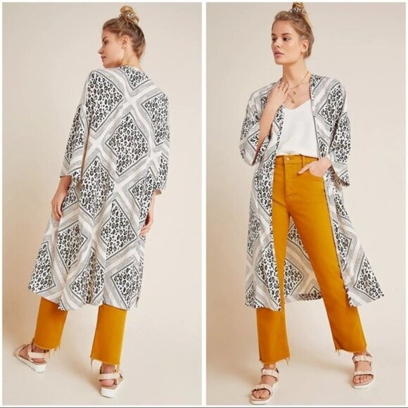 New! Anthropologie Leopard Print Duster Ki… - Picture 1 of 5